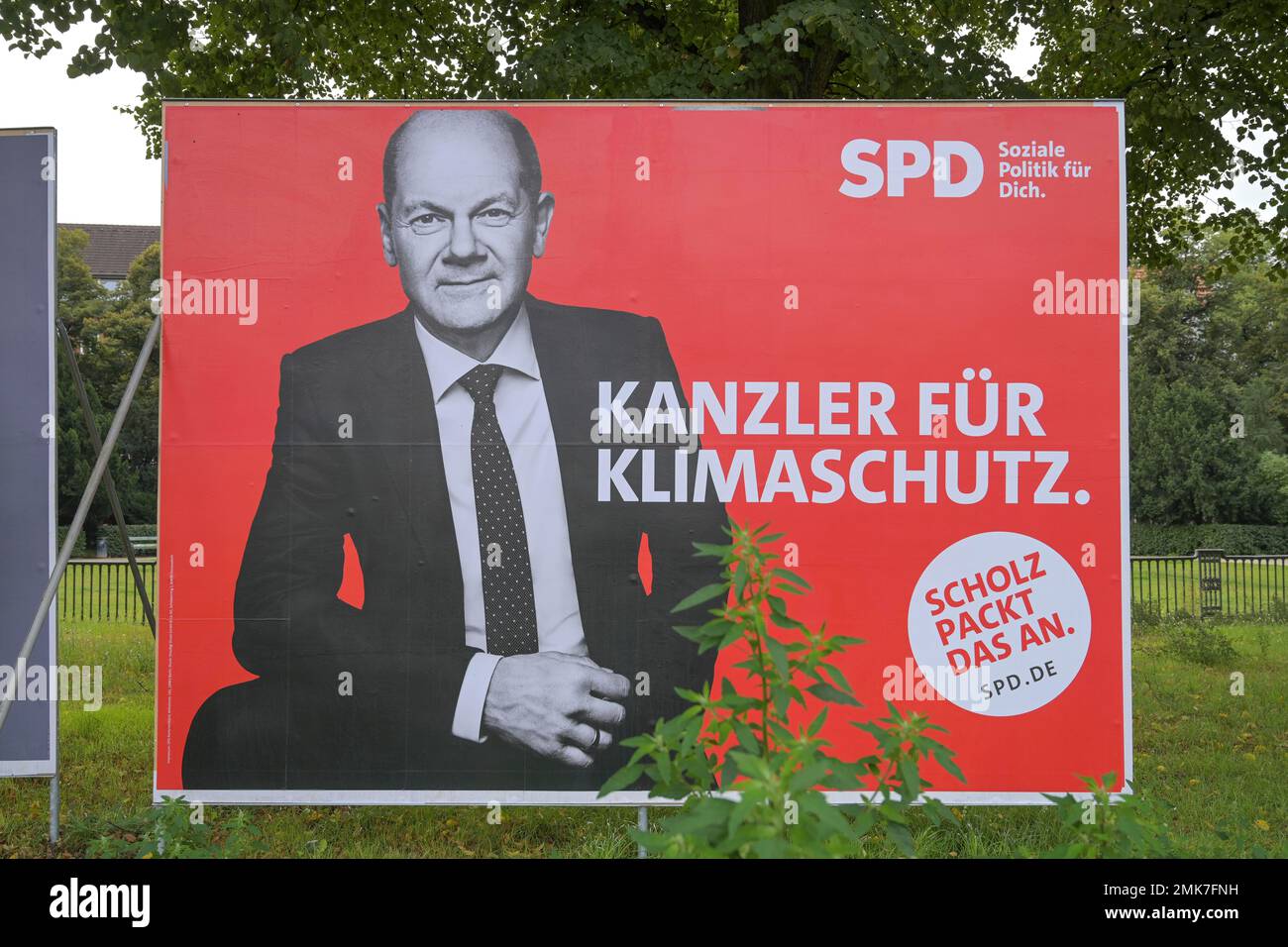 Wahlplakat, Olaf Scholz, SPD, Bundestagswahl, Berlin, Deutschland Stockfoto