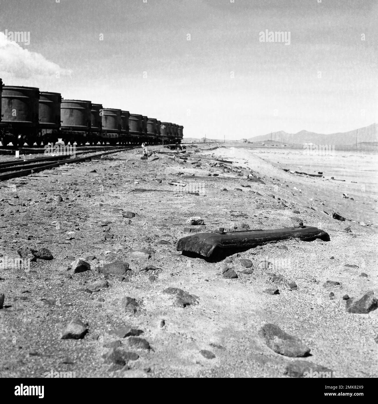 Bolivien Uyuni Railway Cemetery Adventure Exkursion Atacama Desert Plateau Stockfoto