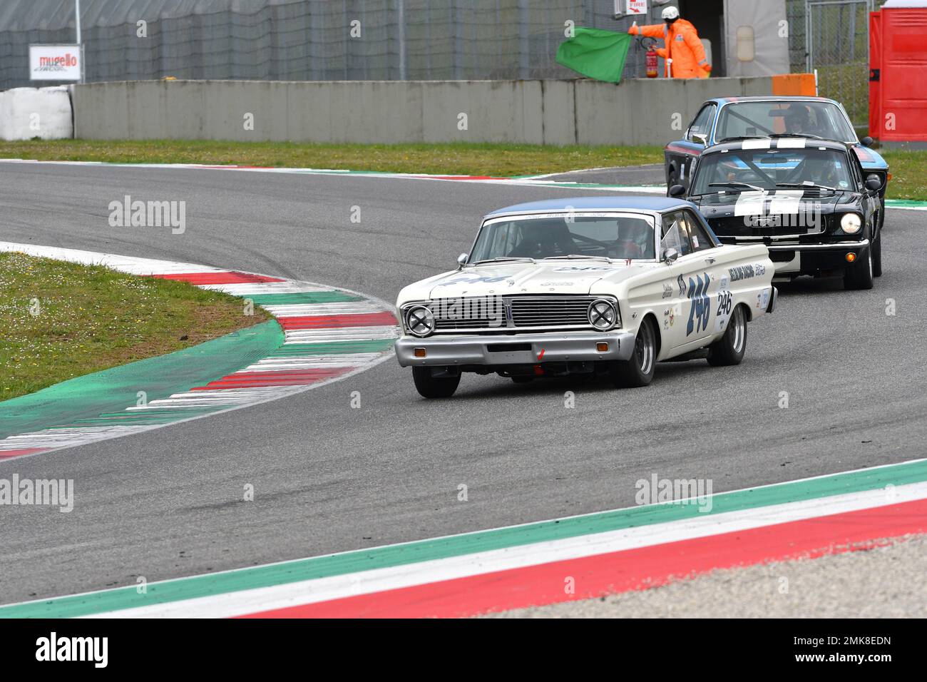 Scarperia, 3. April 2022: Ford Falcon Sprint 1965, gefahren von Unknown in Aktion während Mugello Classic 2022 auf dem Mugello Circuit in Italien. Stockfoto