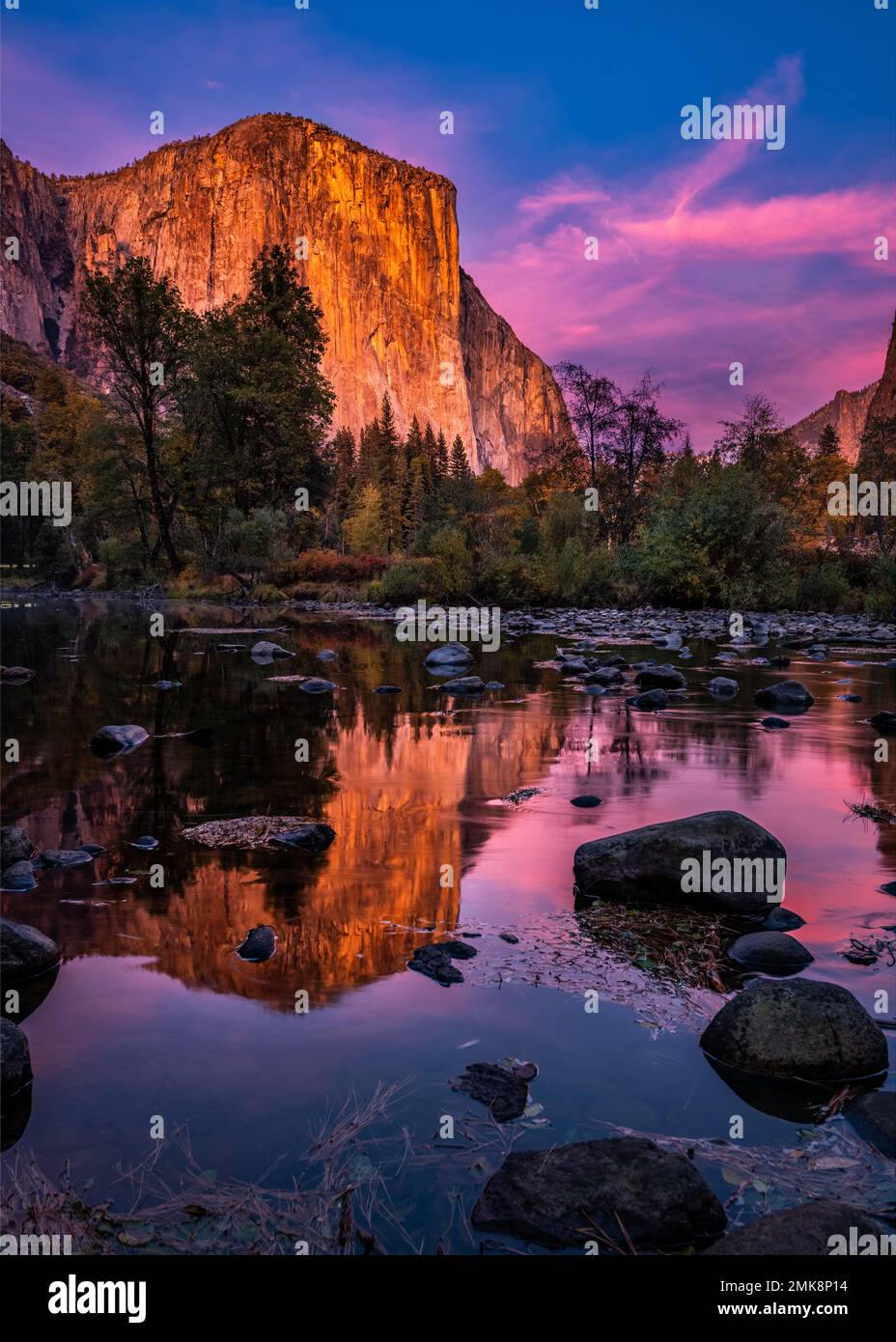 Der berühmte Valley View im Yosemite-Nationalpark Stockfoto