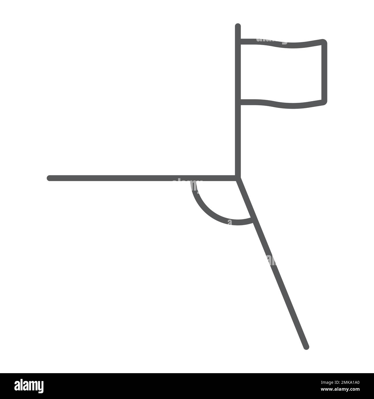 Fussball Ecke dünne Linie Symbol, Sport und Feld, Fußball Eckschild, Vektorgrafiken, ein lineares Muster auf weißem Hintergrund, eps 10. Stock Vektor