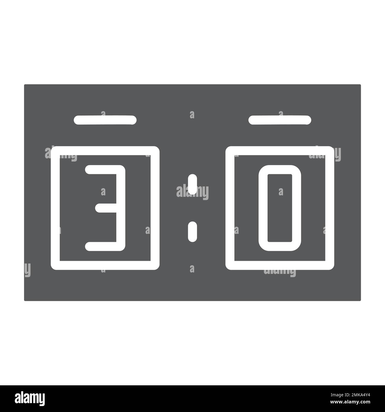 Fußball-Scoreboard-Glyphe-Symbol, Sport und Fußball, Punktezeichen, Vektorgrafiken, durchgehendes Muster auf weißem Hintergrund, 10. Stock Vektor