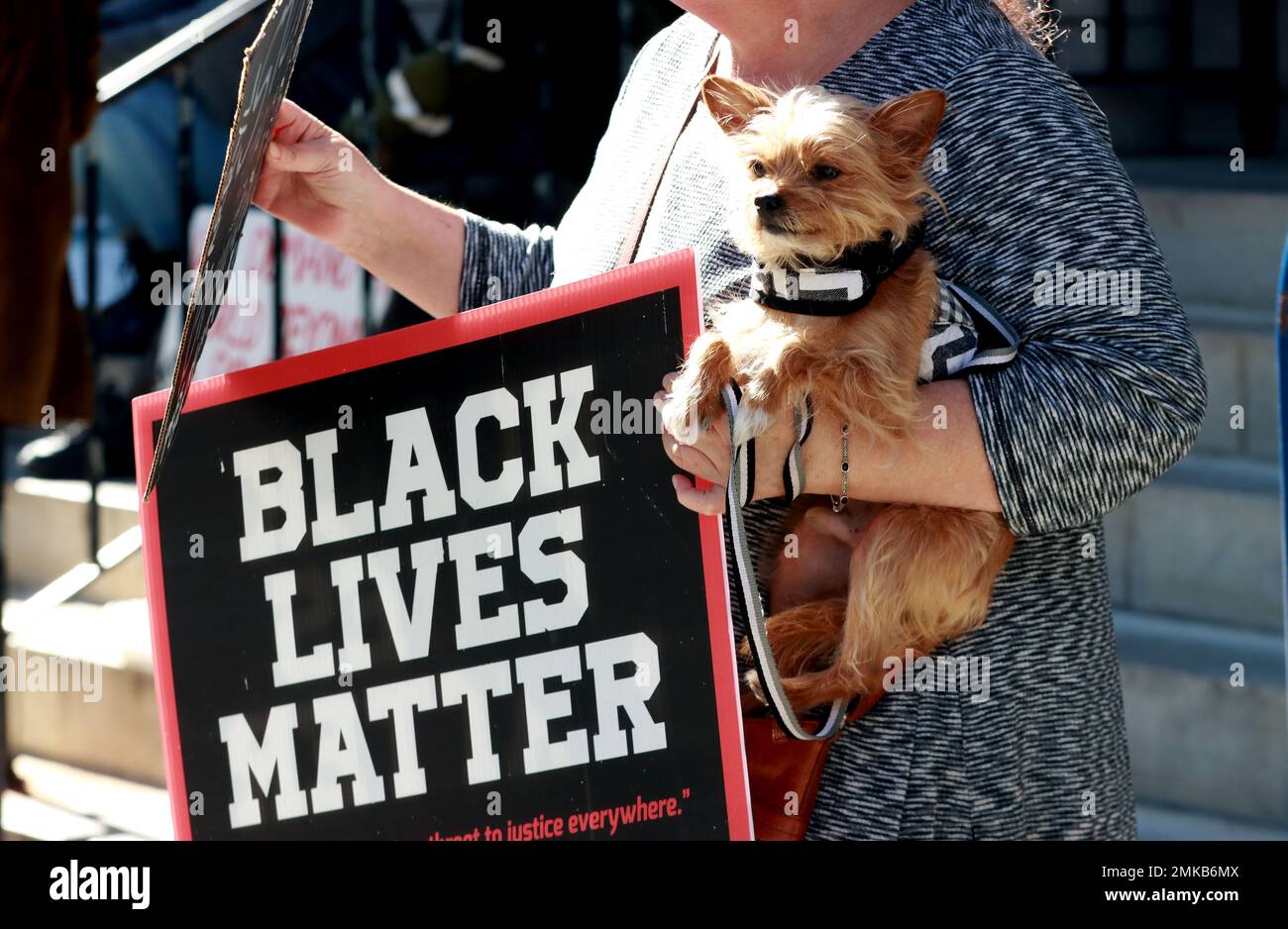 Raleigh, North Carolina, USA. 28. Januar 2023. Hunderte marschierten durch die Innenstadt von Raleigh während eines Protestes gegen Polizeibrutalität zum Gedenken an Raleighs Darryl Williams und Tyre Nichols aus Memphis. Der Protest kommt nach der Polizei von Memphis, die Videos von Körperkameras veröffentlicht, die die gewaltsame Verhaftung zeigen, die mit dem Tod von Tyre Nichols endete. (Kreditbild: © Bob Karp/ZUMA Press Wire) NUR REDAKTIONELLE VERWENDUNG! Nicht für den kommerziellen GEBRAUCH! Kredit: ZUMA Press, Inc./Alamy Live News Stockfoto