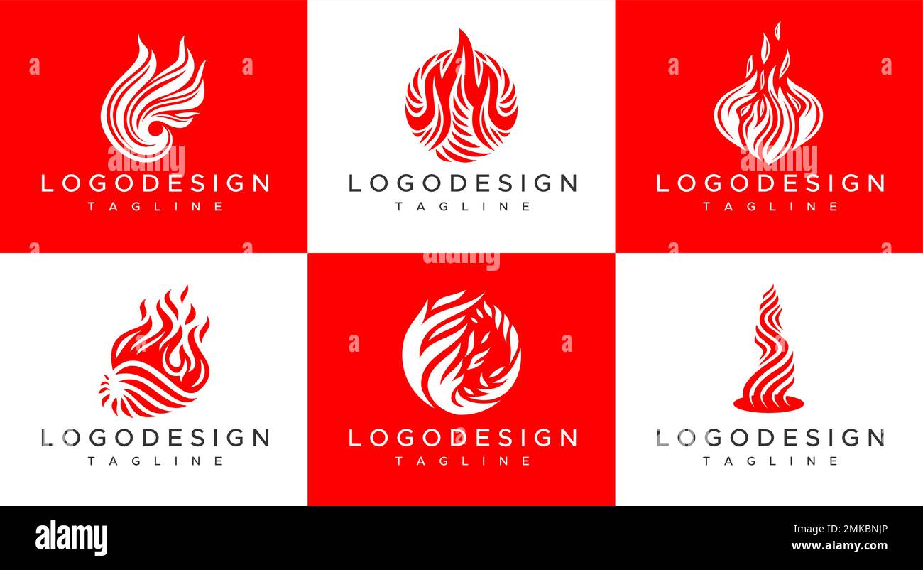 Designvorlage für abstraktes Brandzeichen. Design-Kollektion „Fire Logo“. Stock Vektor