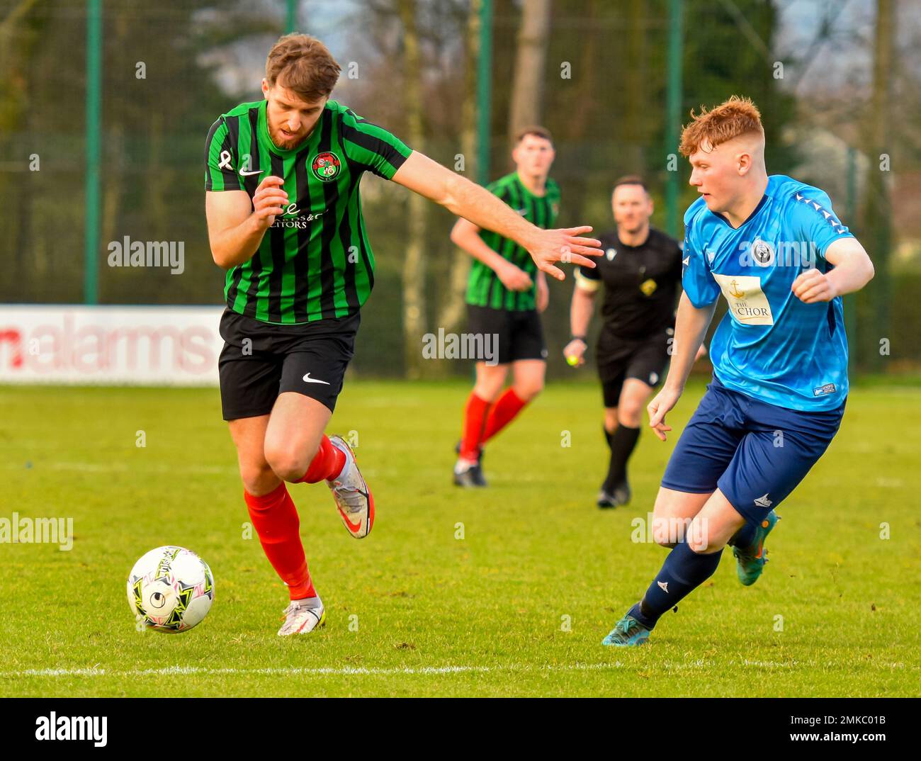 PSNI FC vs Portstewart FC, Lough 41 Premier Intermediate League, Samstag, 28. Januar 2023, The Dub, Belfast, Nordirland Stockfoto