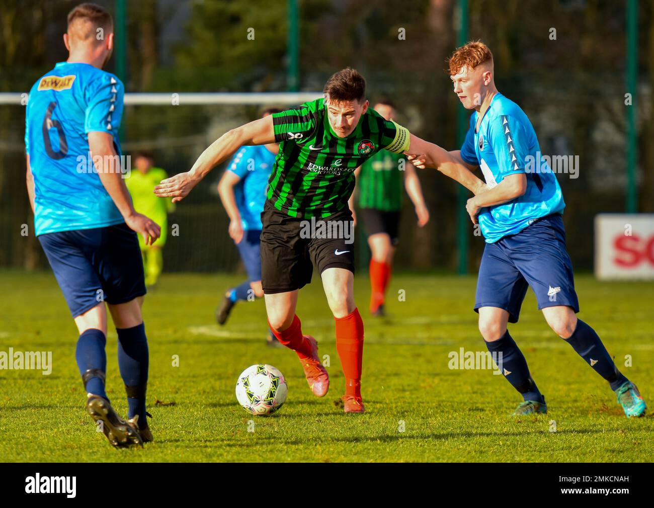 PSNI FC vs Portstewart FC, Lough 41 Premier Intermediate League, Samstag, 28. Januar 2023, The Dub, Belfast, Nordirland Stockfoto