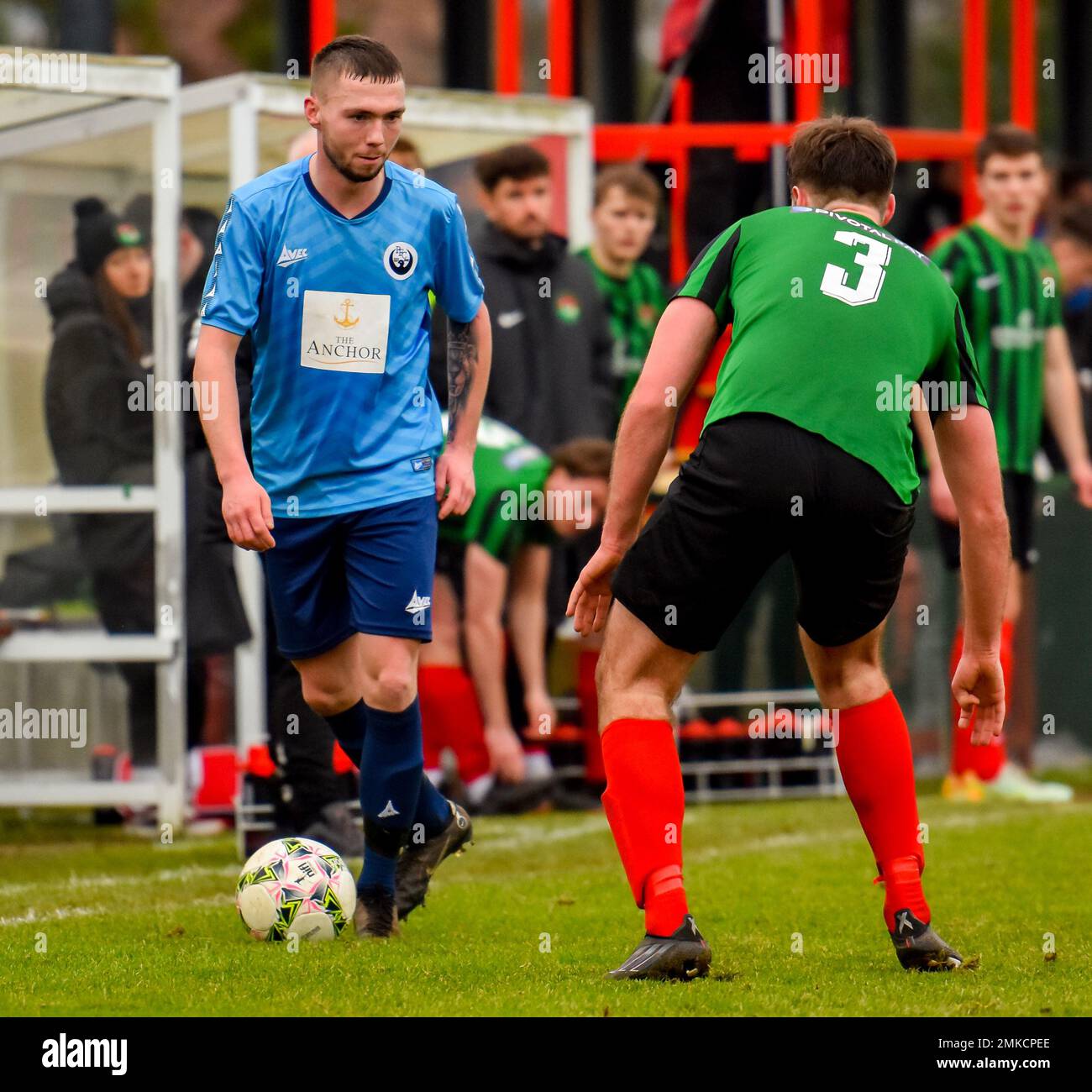 PSNI FC vs Portstewart FC, Lough 41 Premier Intermediate League, Samstag, 28. Januar 2023, The Dub, Belfast, Nordirland Stockfoto