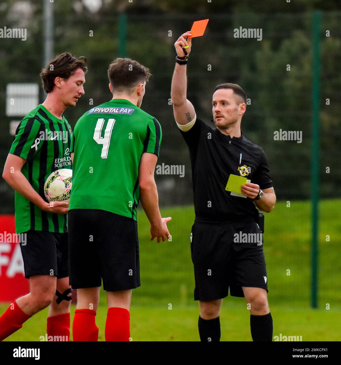 PSNI FC vs Portstewart FC, Lough 41 Premier Intermediate League, Samstag, 28. Januar 2023, The Dub, Belfast, Nordirland Stockfoto