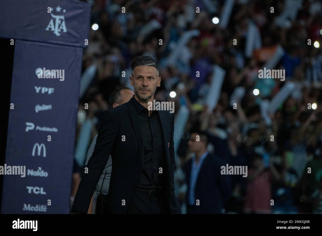 ARGENTINIEN, 28. Januar 2023: Manager Martin Demichelis von River Plate, ehemaliger Trainer Bayern München und Spieler beim Torneo Binance 2023 des argentinischen Liga Profesionalspiels zwischen Central Cordoba und River Plate im Stadium Único Madre de Ciudades in Santiago del Estero, Argentinien am 28. Januar 2023. Foto von SFSI Credit: Sebo47/Alamy Live News Stockfoto