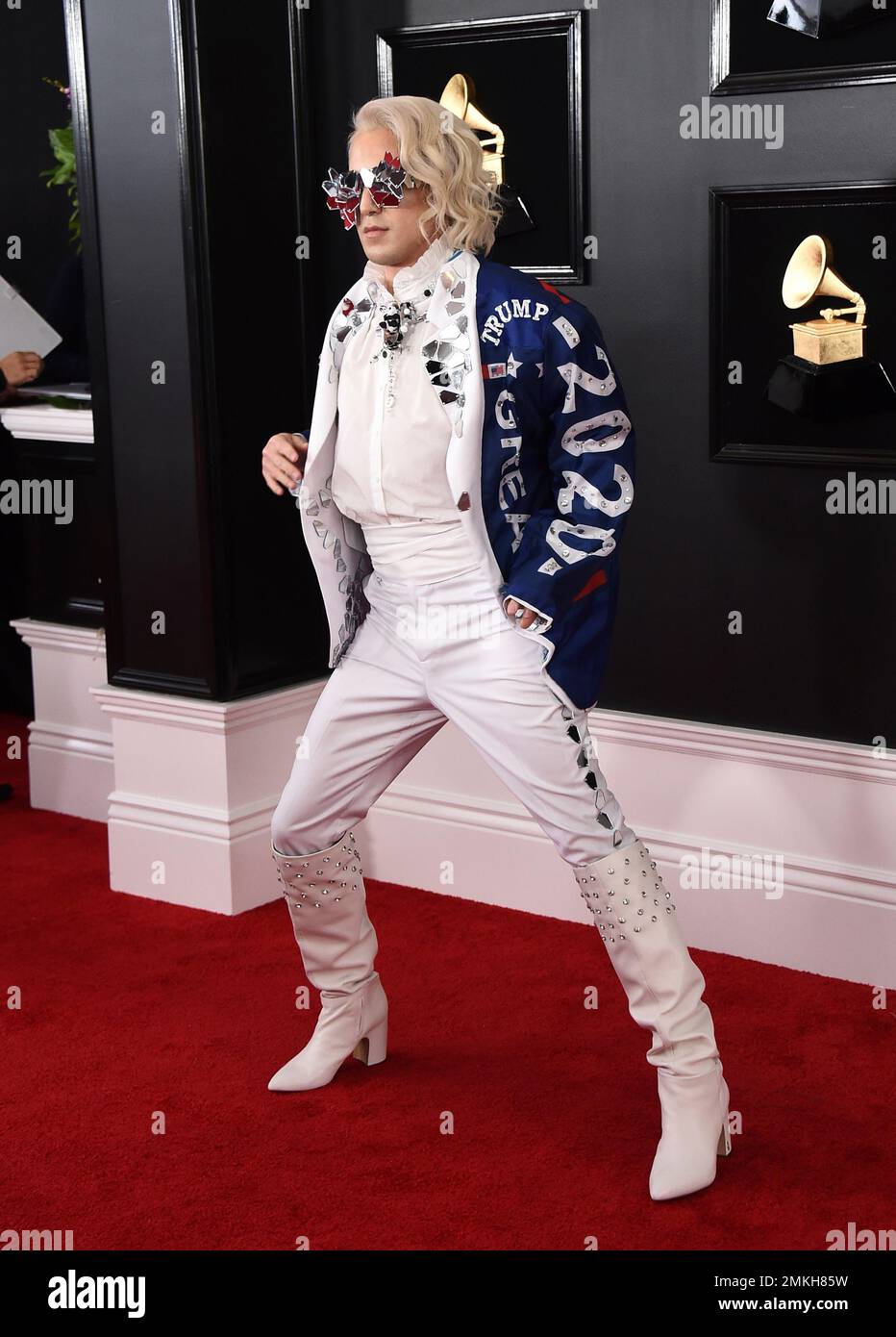 Ricky Rebel arrives at the 61st annual Grammy Awards at the Staples Center on Sunday, Feb. 10, 2019, in Los Angeles. (Photo by Jordan Strauss/Invision/AP) Stockfoto