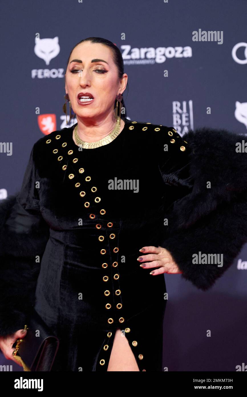 Rossy de Palma nimmt am 28. Januar 2023 in Saragossa, Spanien, an den Feroz Awards 2023 - Roter Teppich im Auditorium Teil. Foto von ABACAPRESS.COM Stockfoto
