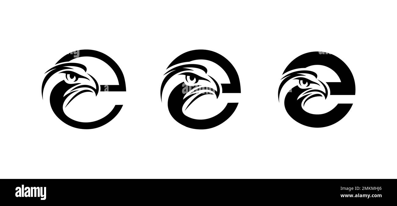 Ein Vektorbildsatz aus Anfangsbuchstabe e e des EAGLE-Logos im Monogramm Stock Vektor