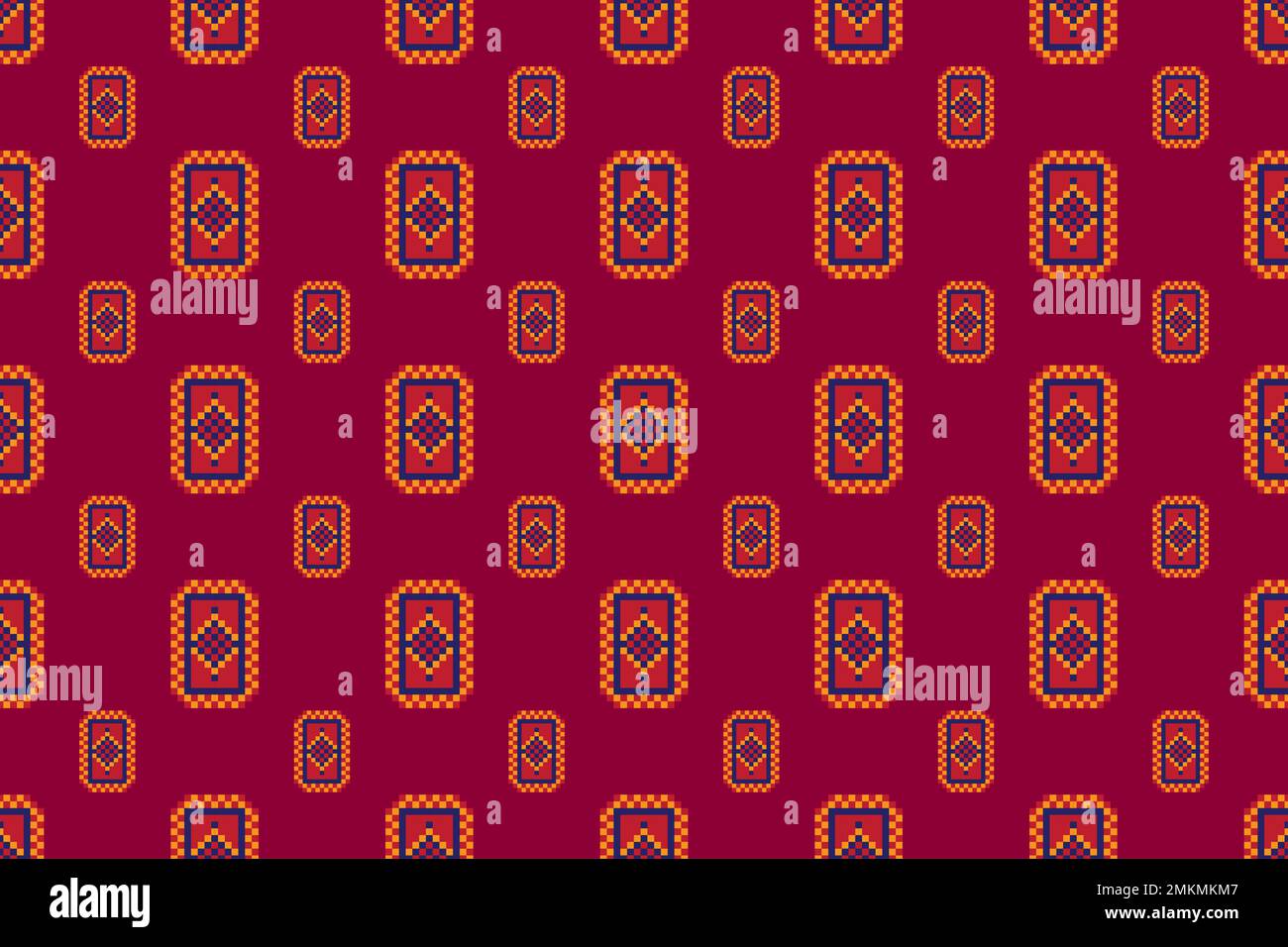 Kastanienbraune Pixel Nahtloses Muster Hintergrunddesign, Kleine Blöcke Nahtloses Pixelmuster Stockfoto