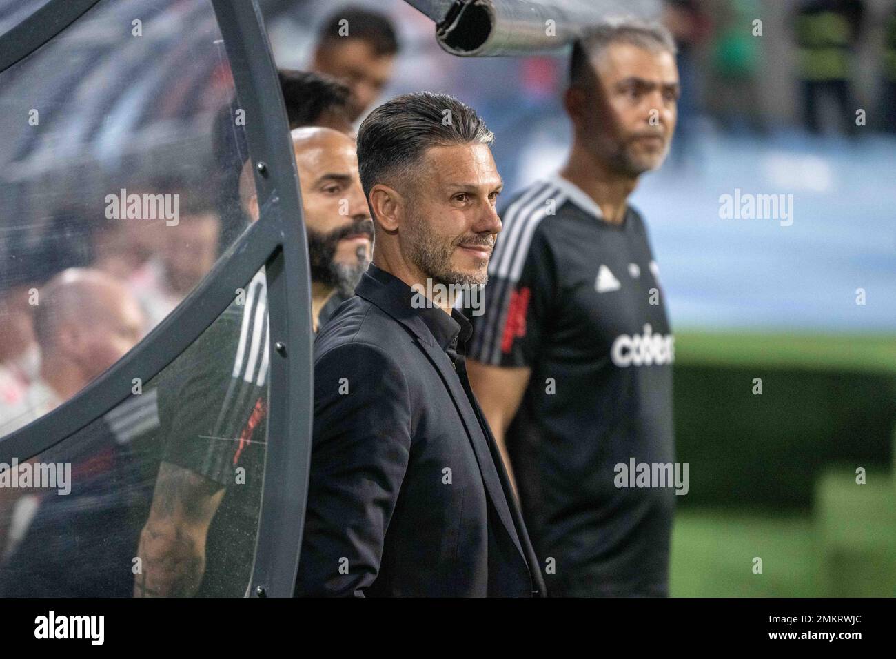 SANTIAGO DEL ESTERO, ARGENTINIEN, 28. Januar 2023: Manager Martin Demichelis von River Plate, ehemaliger Trainer und Spieler von Bayern München während des Torneo Binance 2023 des argentinischen Liga Profesionalspiels zwischen Central Cordoba und River Plate im Stadium Único Madre de Ciudades in Santiago del Estero, Argentinien am 28. Januar 2023. Foto von SFSI Credit: Sebo47/Alamy Live News Stockfoto