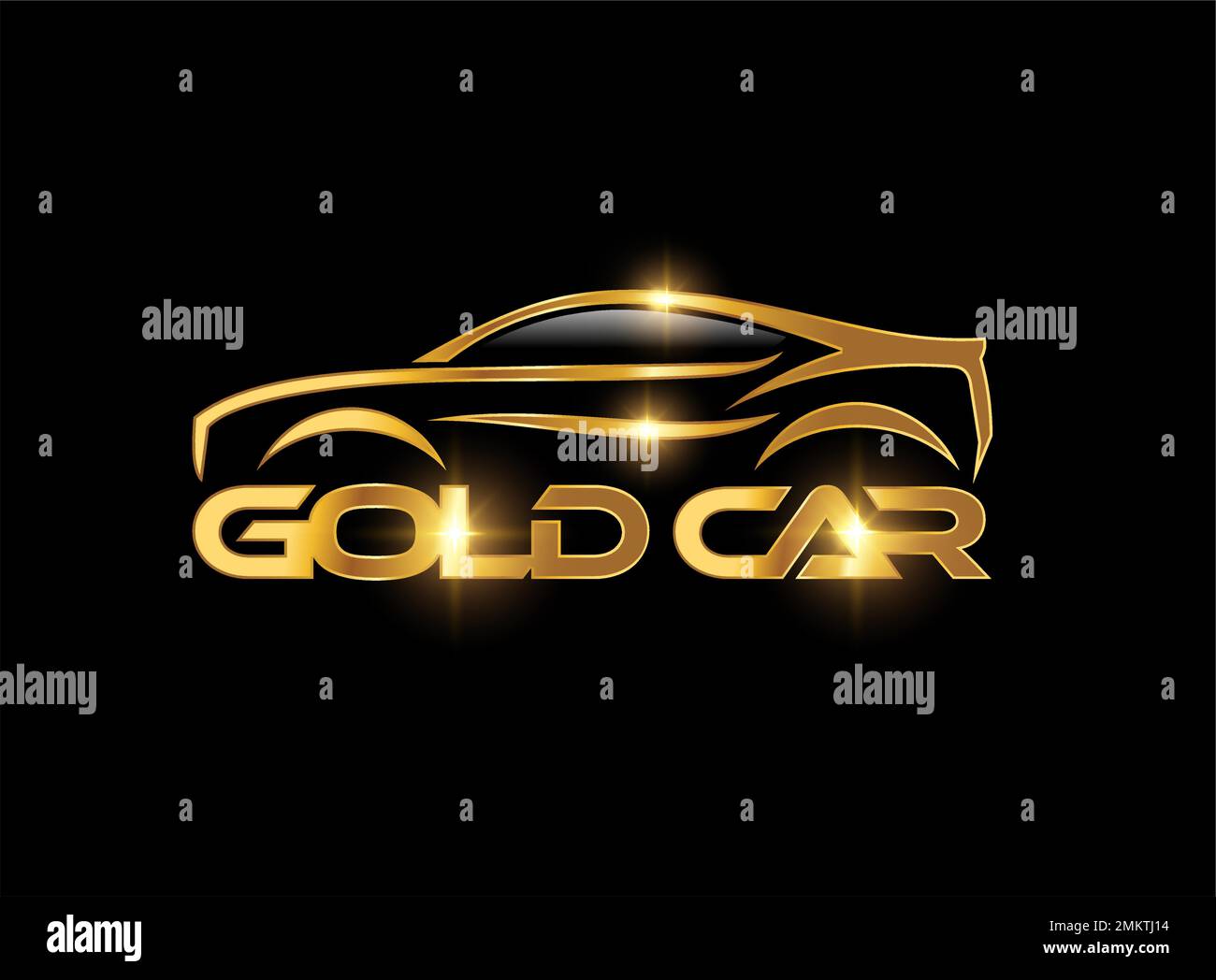 Eine Vektordarstellung des Golden Luxury Car Logo-Zeichens Stock Vektor