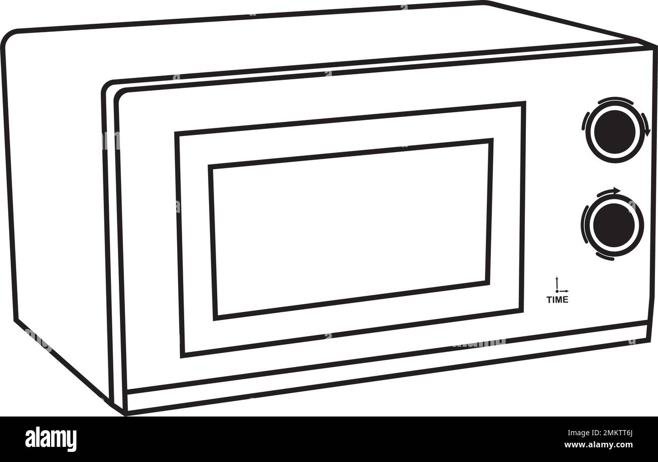 Mikrowellenvektorsymbol mit flachem Design. Stock Vektor