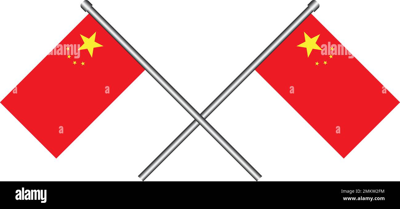 logo der chinesischen Flagge, Vektorgrafik flaches Design. Stock Vektor