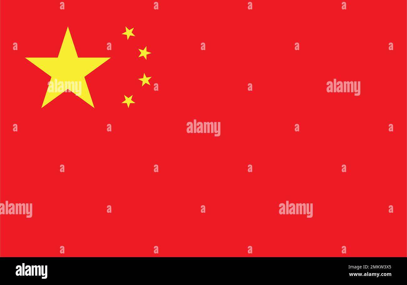 logo der chinesischen Flagge, Vektorgrafik flaches Design. Stock Vektor