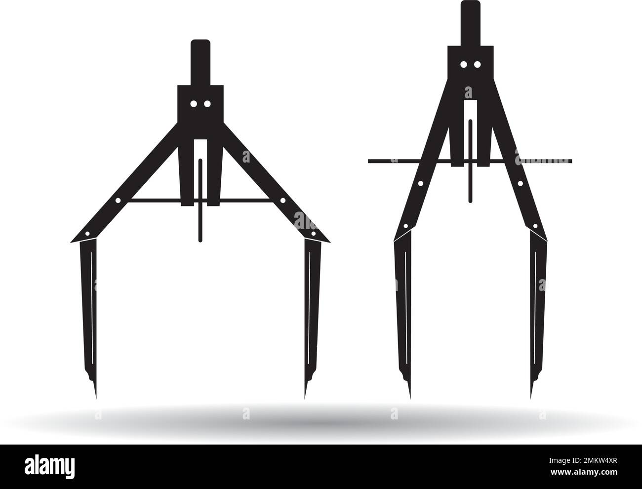 Zeichnung Kompass Symbol Vektordarstellung Konstruktionsvorlage. Stock Vektor