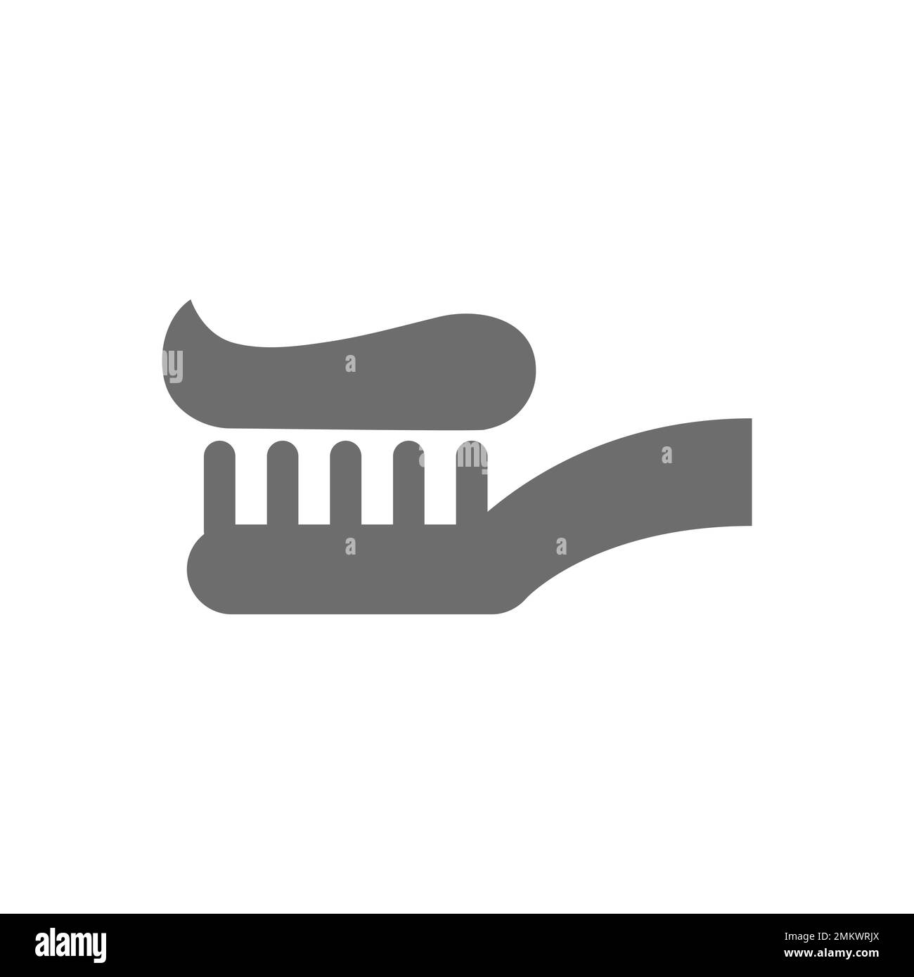 Vektorsymbol für Zahnpasta und Zahnbürste. Zahnpflege und Hygiene füllen Symbol, Paste und Zahnbürste. Stock Vektor