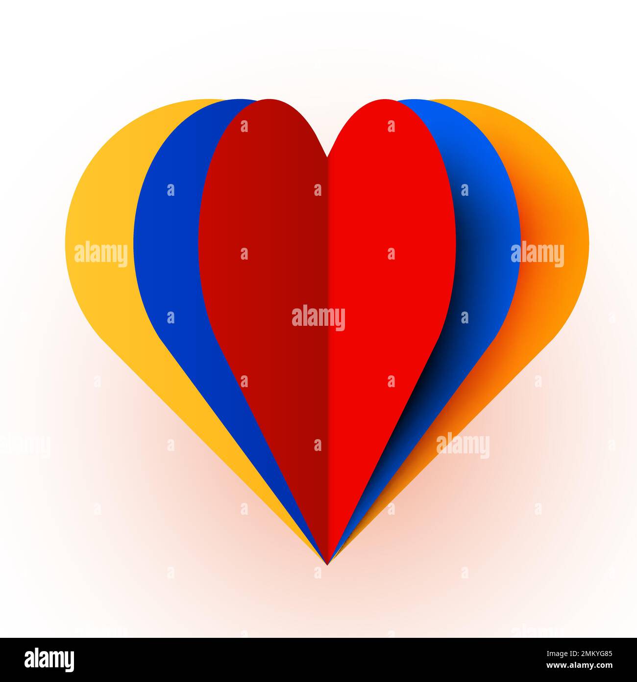 Farbenfrohes Papier valentinsherz. Vektordarstellung Stock Vektor