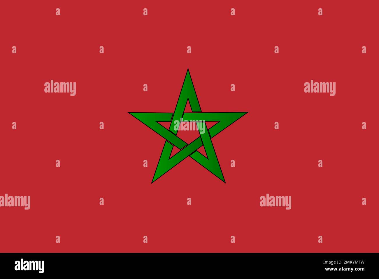 Die Staatsflagge des afrikanischen Landes Marokko Stockfoto