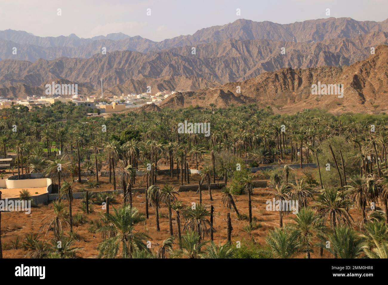 Al-Bidya-Moschee, Fujairah, eine der sieben Vereinigten Arabischen Emirate. Stockfoto