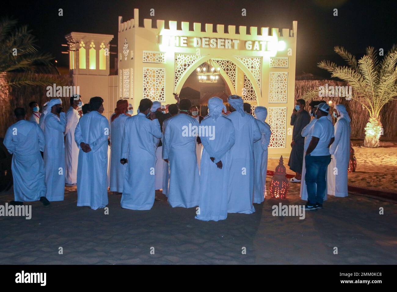 Kulturelle Folklore-Tanzshow im Mittleren Osten für Touristen Dubai, Vereinigte Arabische Emirate, Stockfoto