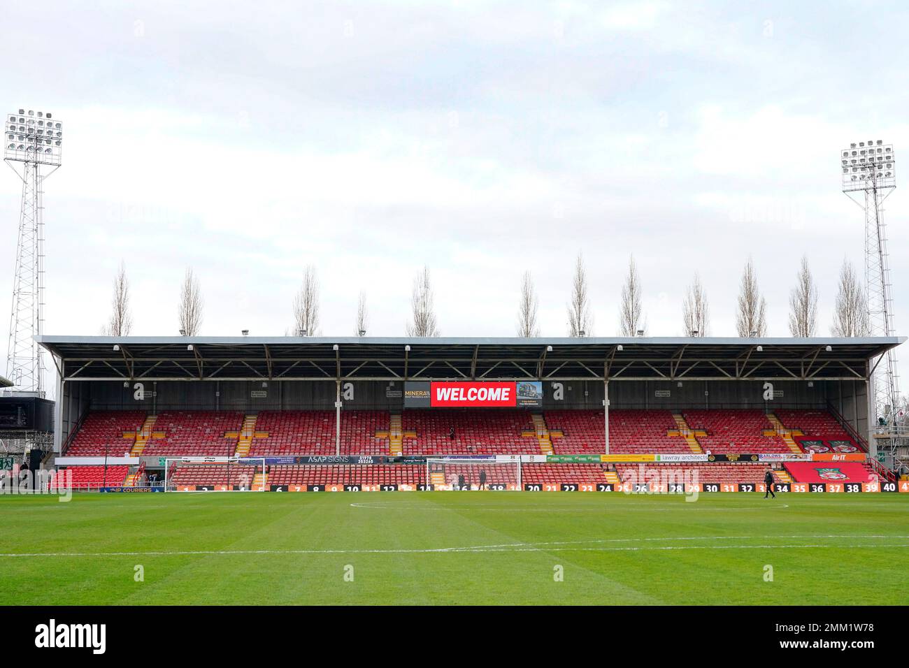 Allgemeiner Blick auf das Racecourse Ground Stadium vor dem Emirates FA Cup Spiel der vierten Runde Wrexham vs Sheffield United at the Racecourse Ground, Wrexham, Großbritannien, 29. Januar 2023 (Foto: Steve Flynn/News Images) Stockfoto
