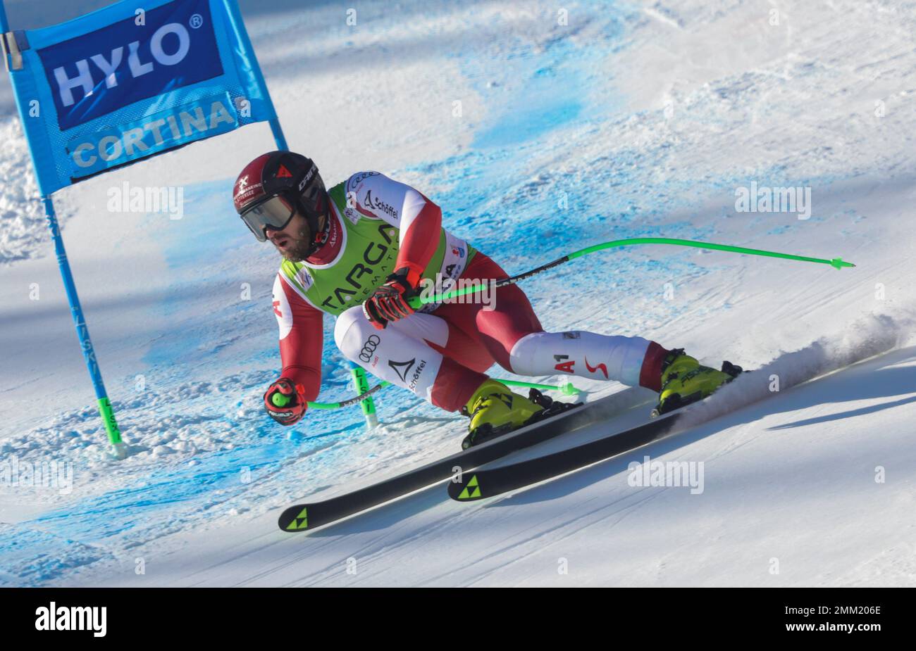 SKIFAHREN - FIS SKI WORLD CUP, Menâ&#x80;&#X99;s Super G Olympia delle Tofane Cortina dâ&#x80;&#X99;Ampezzo Sonntag 29. Januar drittklassifizierter HEMETSBERGER Daniel Stockfoto