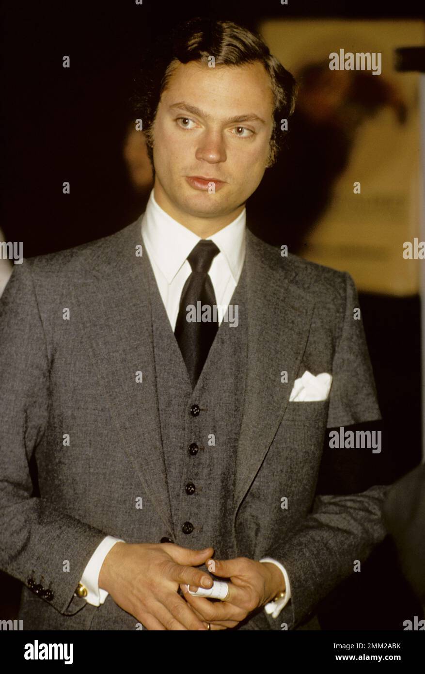 Carl XVI Gustaf, König von Schweden. Geboren am 30. april 1946. Abbildung 1973 mit schwarzem Armband am linken Arm, um anzuzeigen, dass er nach dem Tod seines Großvaters König Gustaf VI. Adolf trauert. Stockfoto