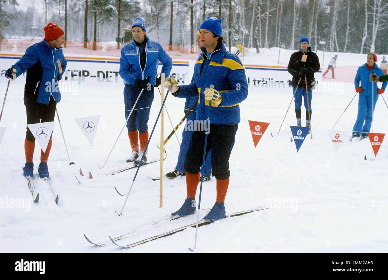 Carl XVI Gustaf, König von Schweden. Geboren am 30. april 1946. Bild während der schwedischen Skimeisterschaft in Mora 1979. Stockfoto