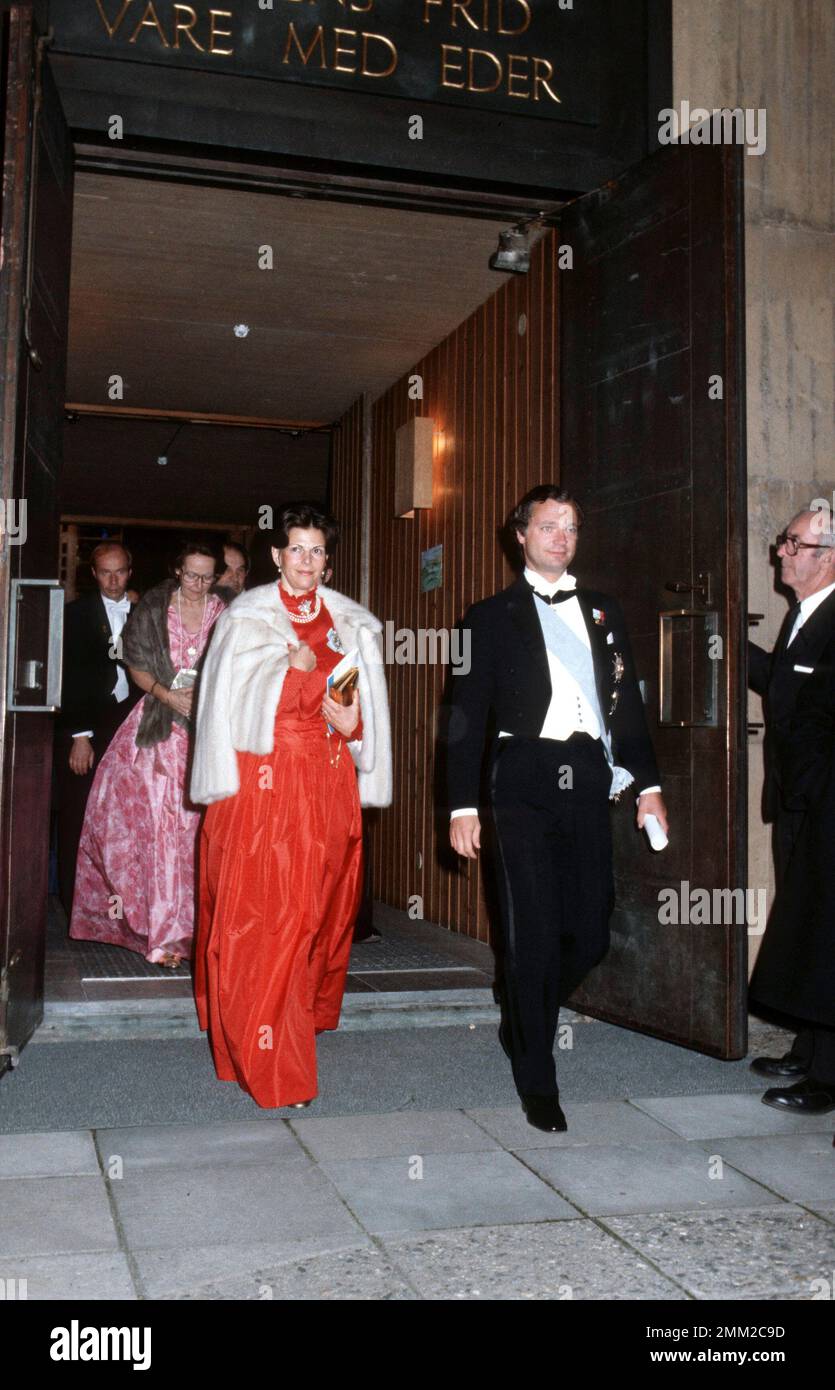 Carl XVI Gustaf, König von Schweden. Geboren am 30. april 1946. Der König Carl XVI Gustaf und Königin Silvia 1982. Stockfoto