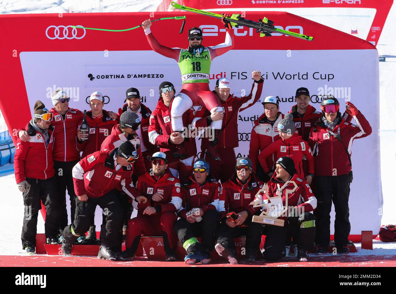 SKIFAHREN - FIS SKI WORLD CUP, Menâ&#x80;&#X99;s Super G Olympia delle Tofane Cortina dâ&#x80;&#X99;Ampezzo Sonntag, 29. Januar Team AUT Stockfoto