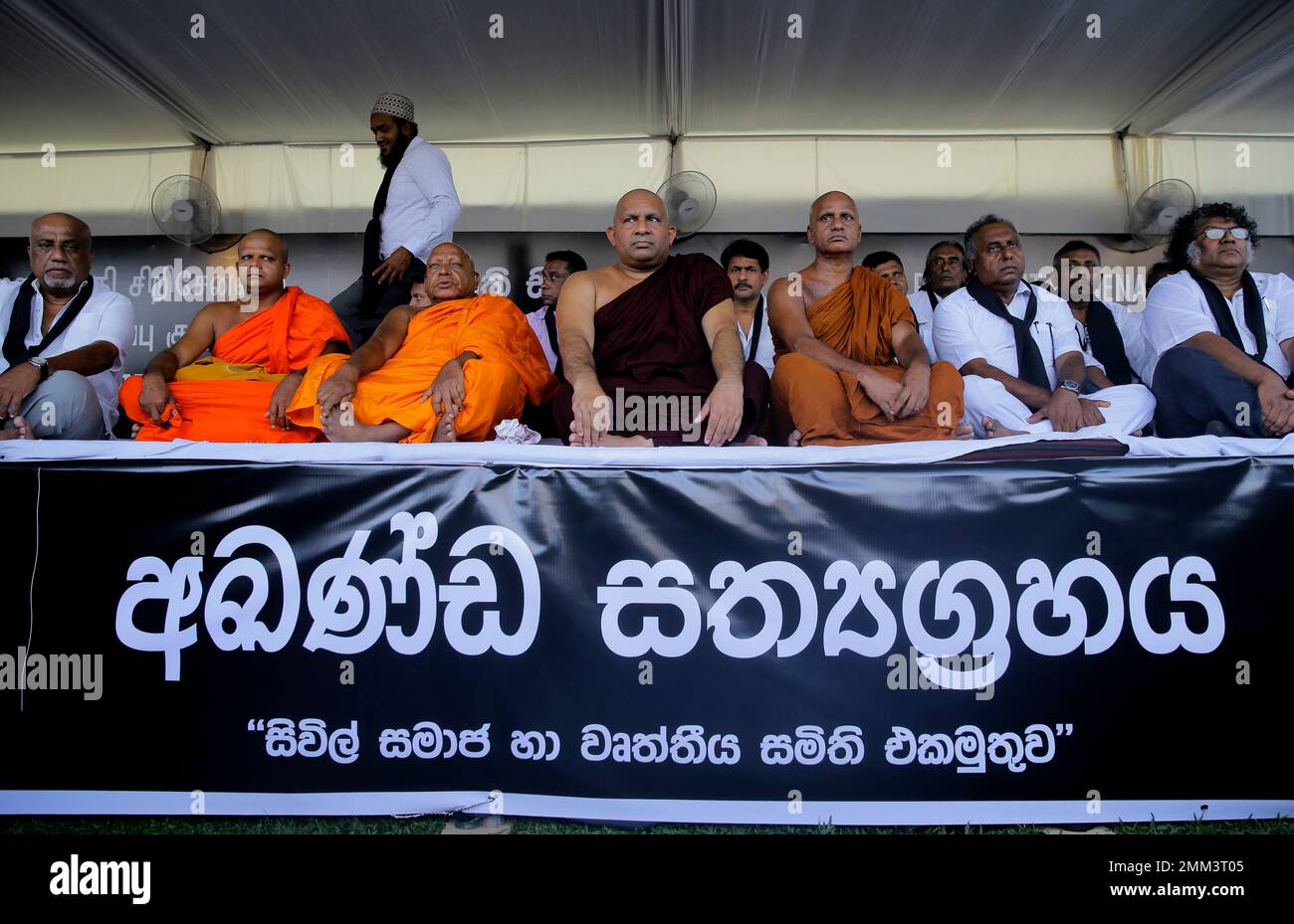 Sri Lankan civil society activists stage a silent sit on protest in