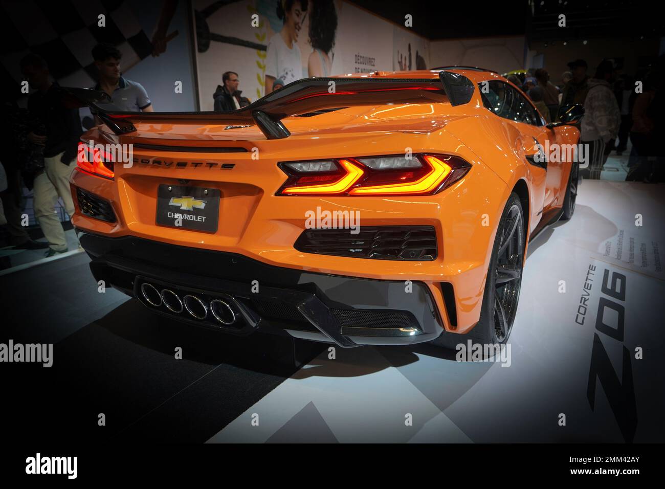 2023 Corvette Stingray auf der Montreal Car Show. Stockfoto