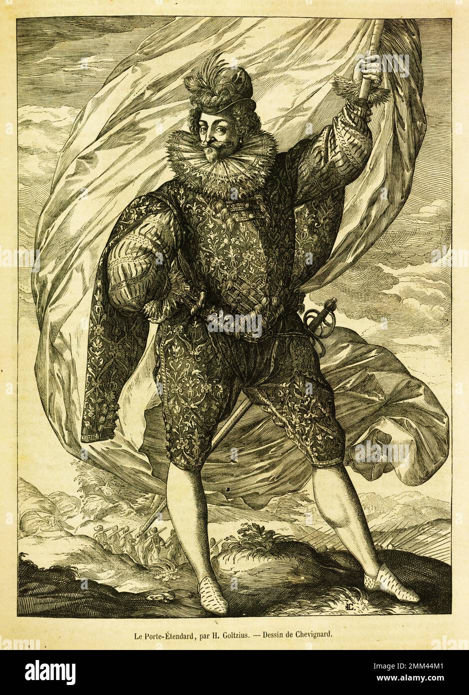 Porträt von Hendrik Goltzius, holländischer Druckmacher, Zeichner und Maler. Er wurde 1558 in der Nähe von Venlo (Niederlande) geboren und starb am 1. Januar 1617 in Haarle Stockfoto