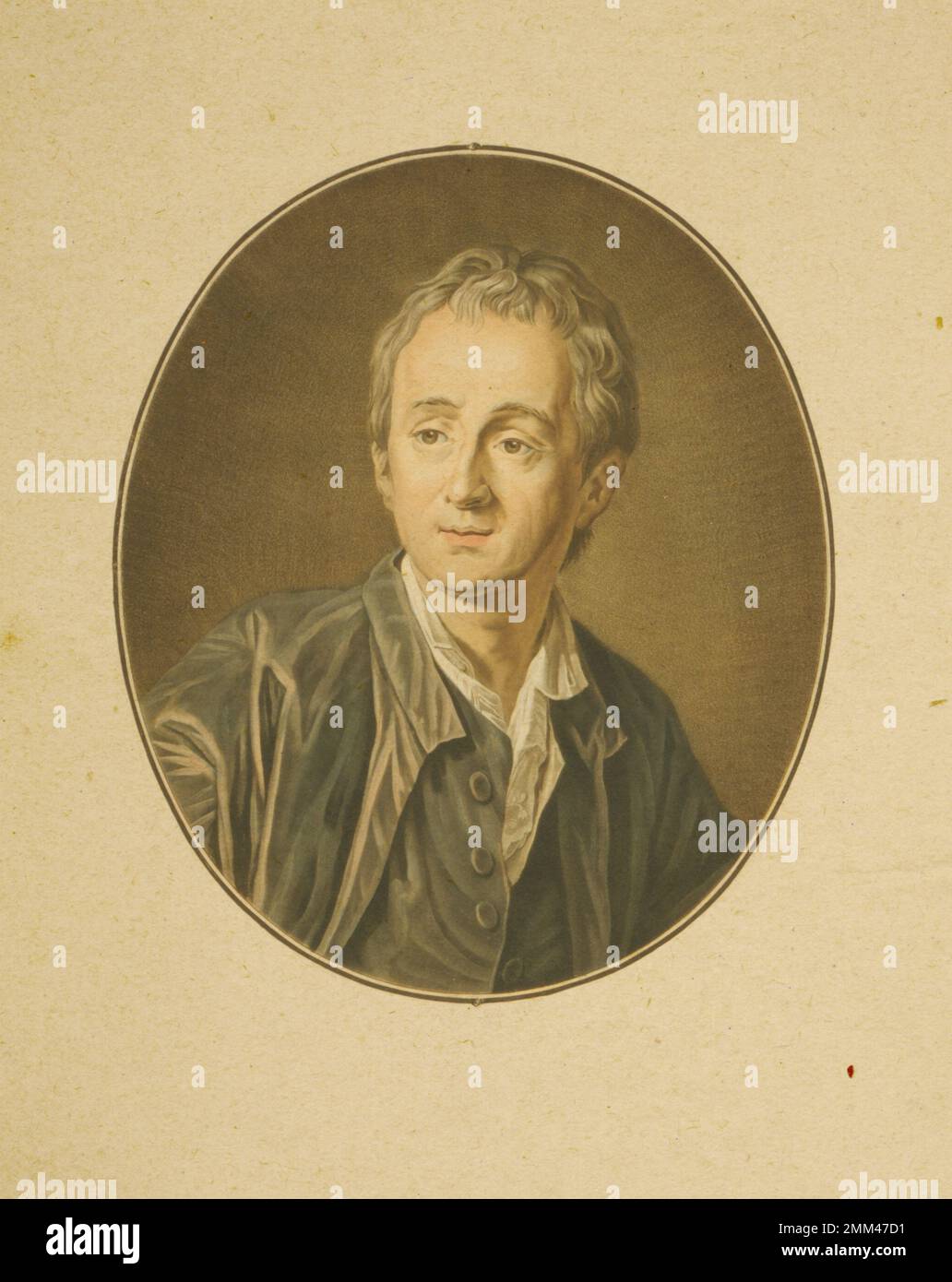 Denis Diderot, Kopf-und-Schulter-Porträt. Diderot (5. Oktober 1713 bis 31. Juli 1784) war französischer Philosoph, Kunstkritiker und Schriftsteller. Stockfoto