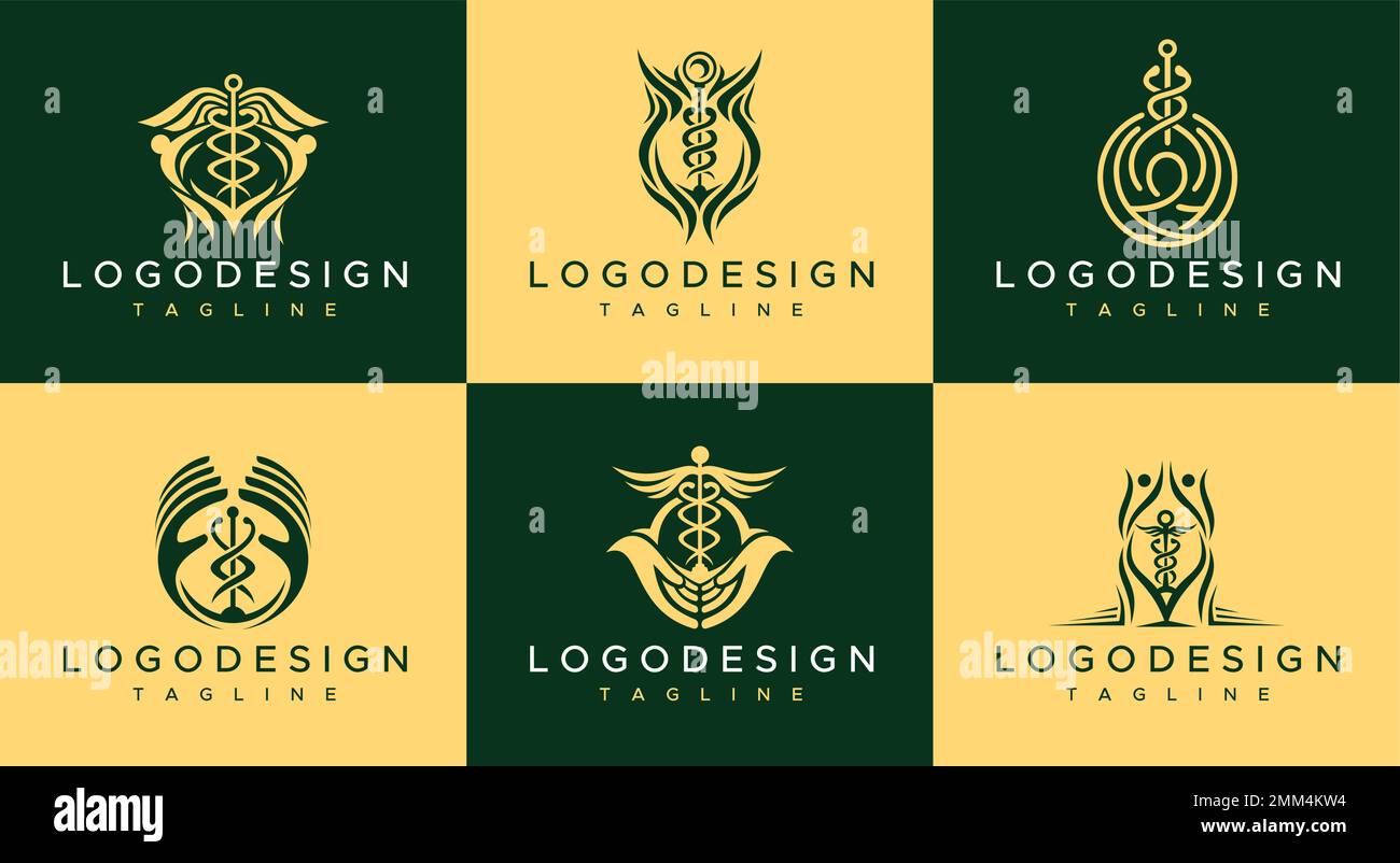 Luxuriöse Apotheke-Logo-Vorlage. Pharmazie-Logo-Vektor. Stock Vektor