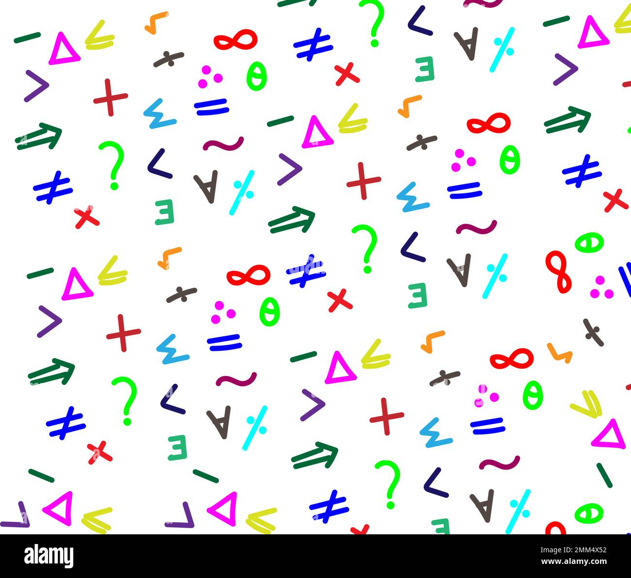 Farbiger handgeschriebener mathematischer Symbolhintergrund Stock Vektor