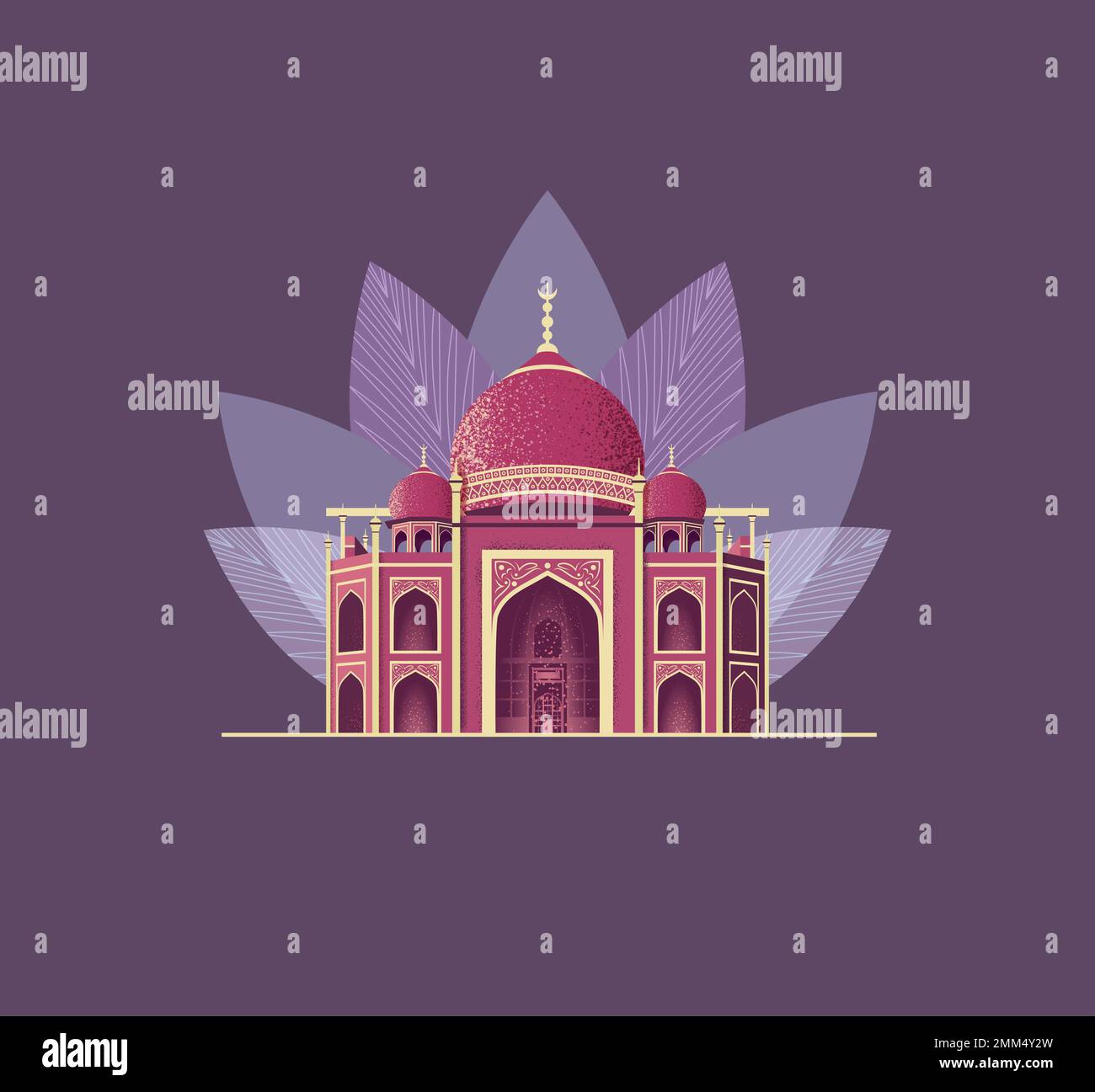 Moschee mit Moschee vom Taj Mahal. Ein berühmtes architektonisches religiöses Gebäude. Stockfoto