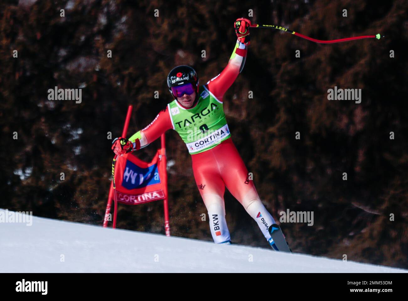 Olympia delle Tofane, Cortina d’Ampezzo, Italien, 29. Januar 2023, Crawford James (CAN) beim Audi FIS Ski World Cup 2023 - Männer Super G - Alpinskirennen Stockfoto