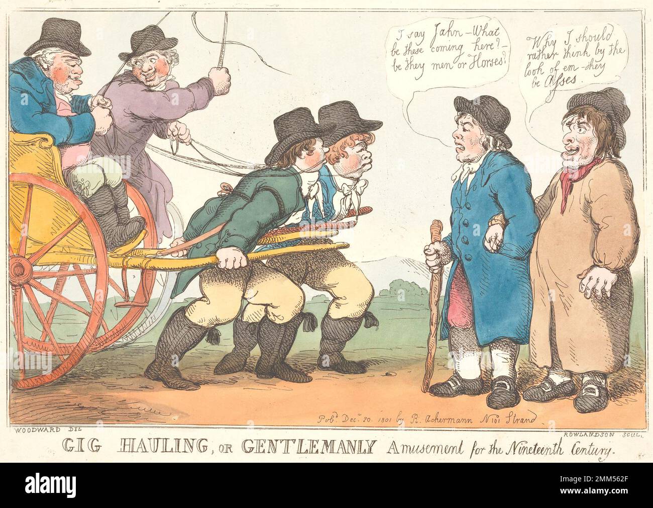 Thomas Rowlandson - Gig-Hauling oder Gentleman Amusement für das 19. Jahrhundert - 1801 Stockfoto