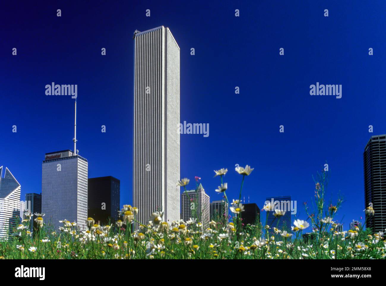 1988 HISTORISCHES AMOCO-GEBÄUDE GRANT PARK SKYLINE CHICAGO ILLINOIS USA Stockfoto