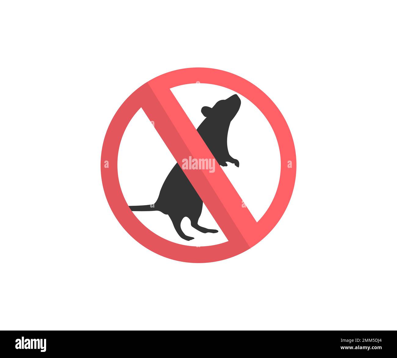 Anti-Ratten-Zeichen. Anti-Nagetier-Zeichen. Logo zur Schädlingsbekämpfung. Das Verbotszeichen der Ratte. Keine Ratten Symbol Symbol Vektordesign und Illustration. Stock Vektor