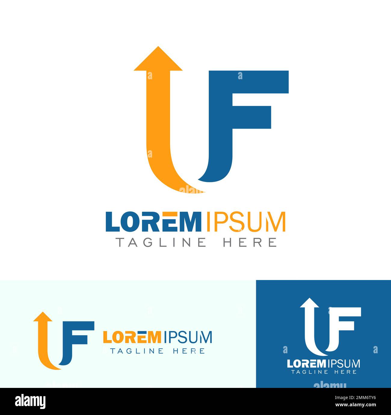 Ursprüngliches UF-Monogramm-Logo Stock Vektor