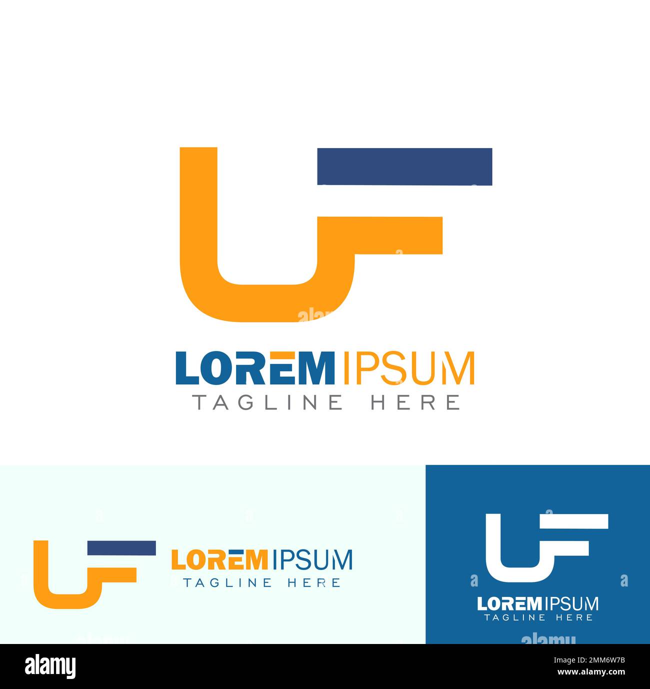 Ursprüngliches UF-Monogramm-Logo Stock Vektor