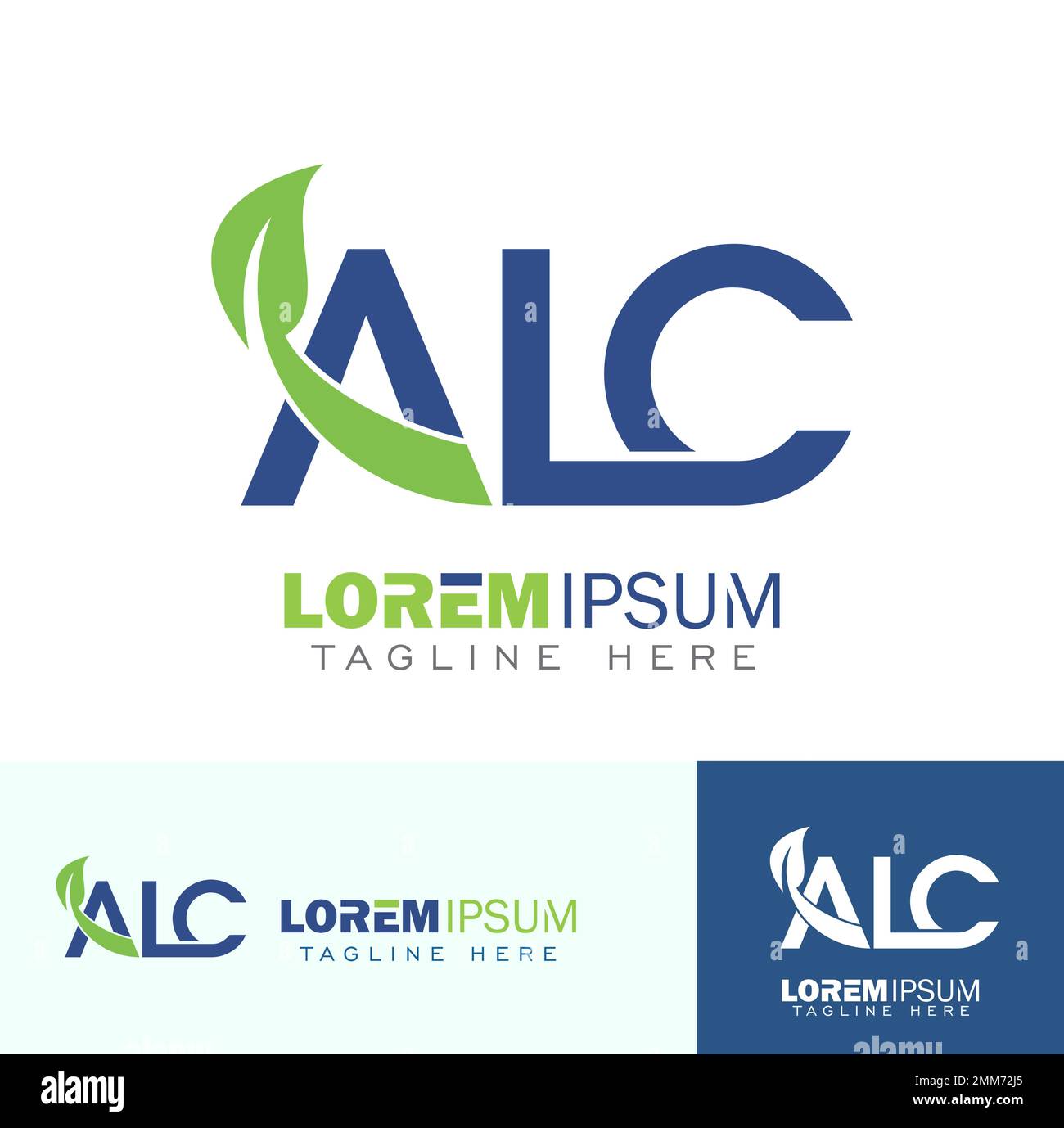 Ein Vektorbildsatz mit anfänglichem Logozeichen für das ALC-Monogramm Stock Vektor