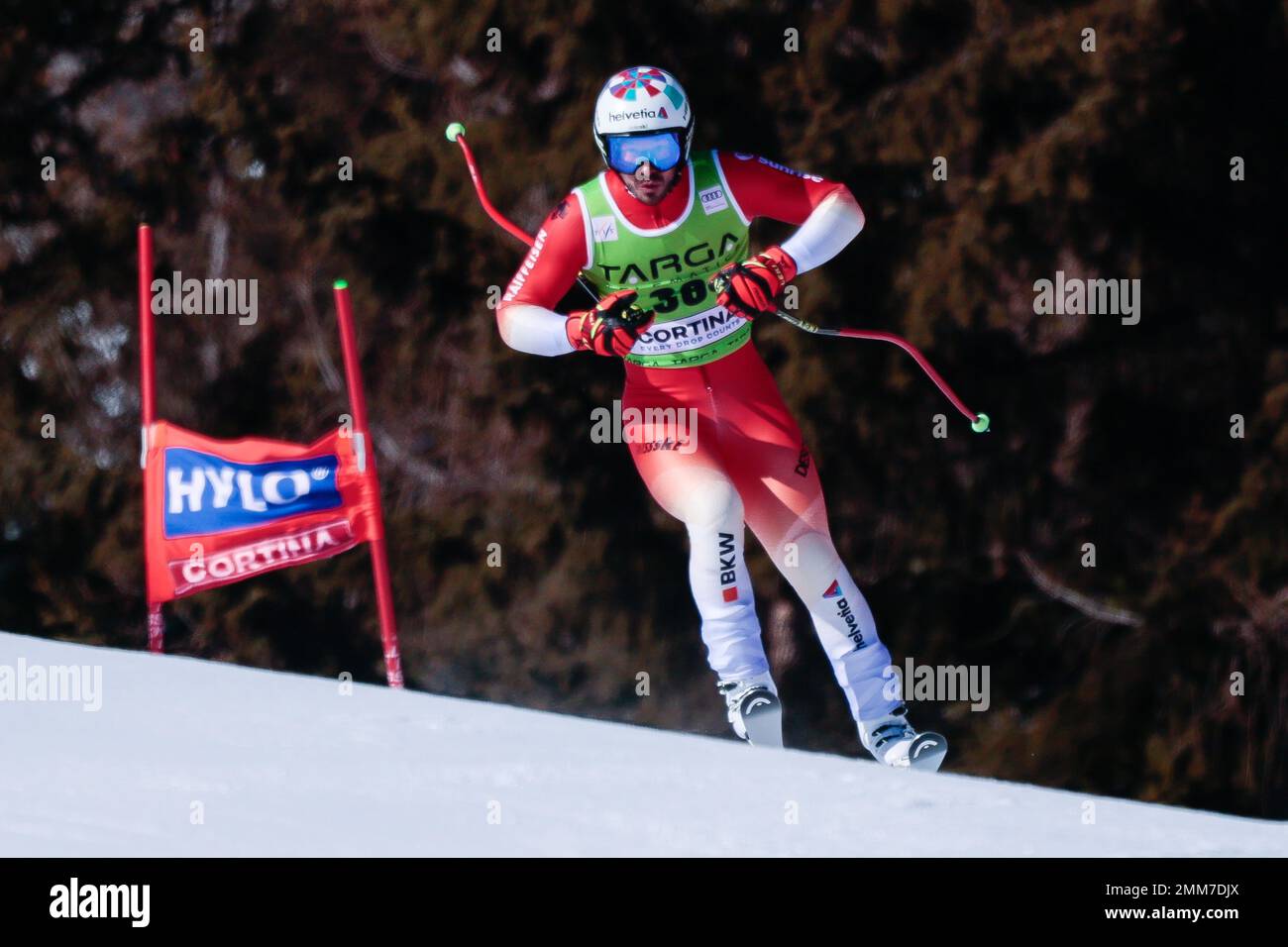 Roulin Gilles (SUI) während der Audi FIS Ski World Cup 2023 – Männer Super G, alpines Ski-Rennen in Cortina dâ&#x80;&#X99;Ampezzo, Italien, Januar 29 2023 Stockfoto