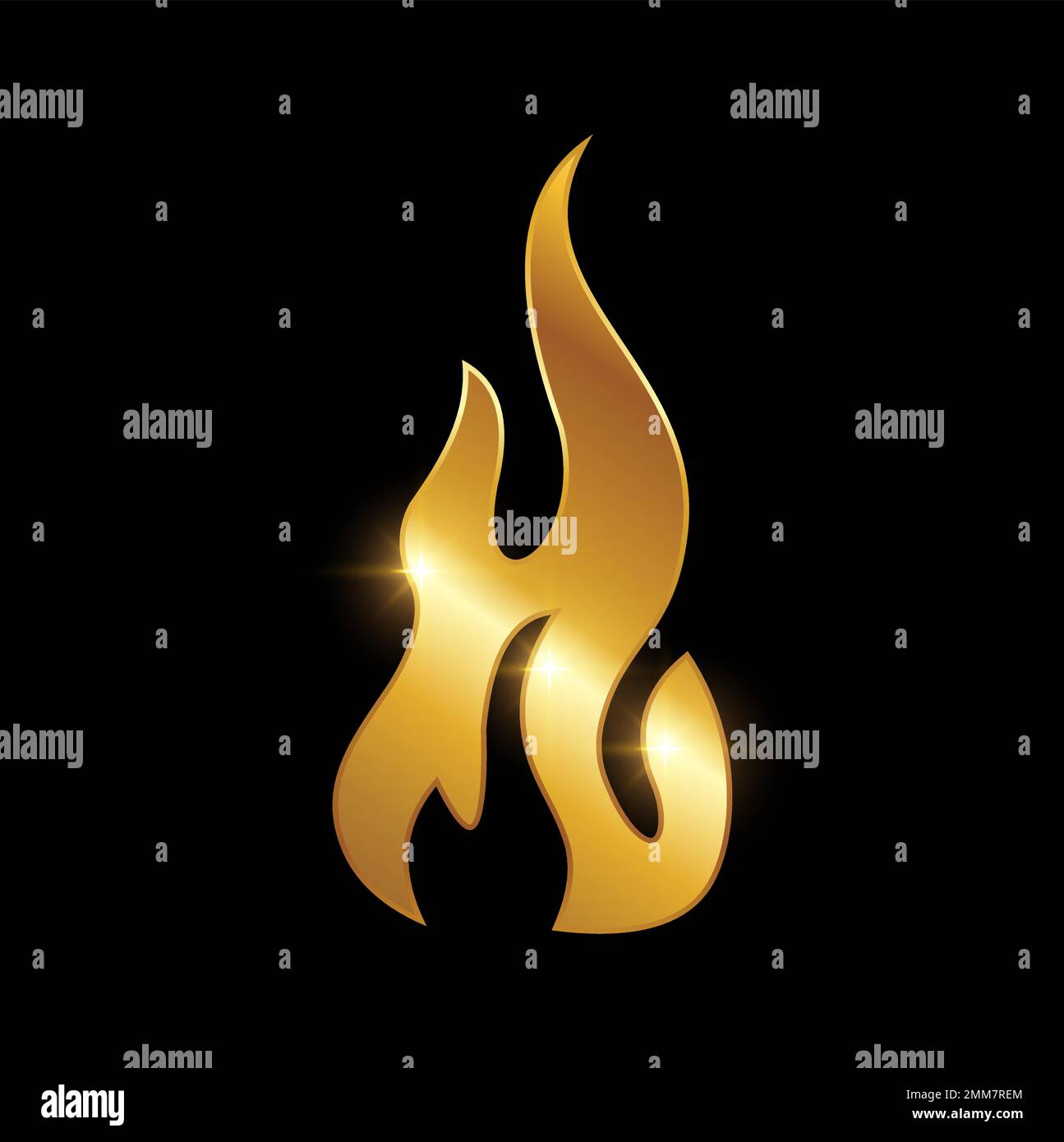 Ein Vektorbildsatz mit dem Logo des goldenen Feuersymbol Stock Vektor
